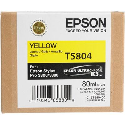 EPSON - Epson C13T580400 (T5804) Yellow Original Cartridge - Stylus Pro 3800
