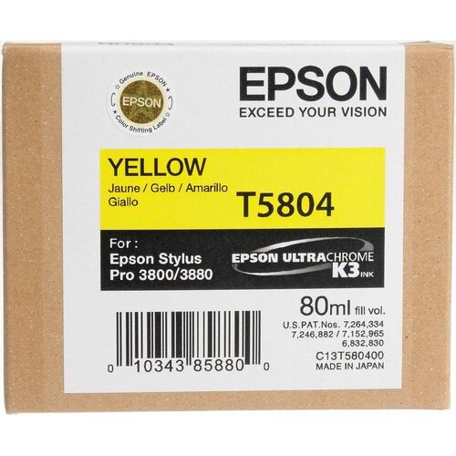 Epson C13T580400 (T5804) Yellow Original Cartridge - Stylus Pro 3800