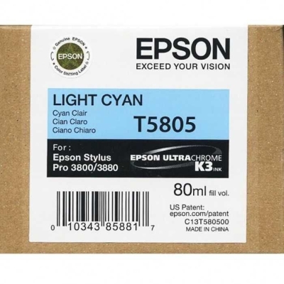 Epson C13T580500 (T5805) Açık Mavi Orjinal Kartuş - Stylus Pro 3800 (T7434)A - 3