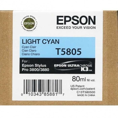 Epson C13T580500 (T5805) Açık Mavi Orjinal Kartuş - Stylus Pro 3800 (T7434)A - 3