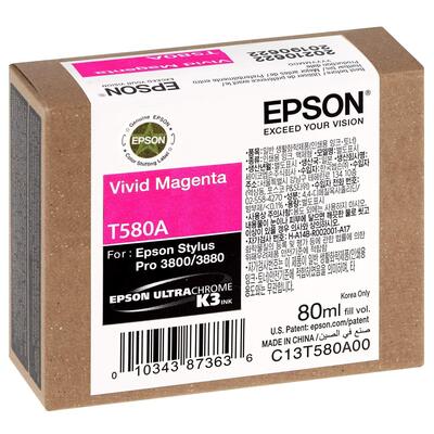 EPSON - Epson C13T580A00 (T580A) Vivid Magenta Original Cartridge - Stylus Pro 3800 