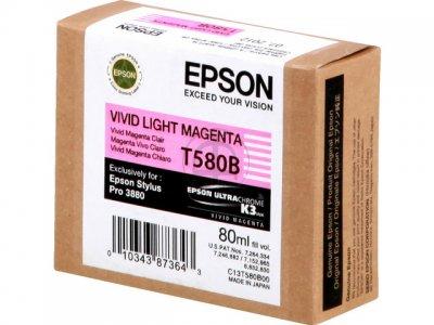 EPSON - Epson C13T580B00 (T580B) Açık Kırmızı Orjinal Kartuş - Stylus Pro 3800 (T7433)