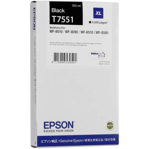 Epson C13T75514010 (T7551XL) Original Black Cartridge - WF-8010DW / WF-8090 - 2