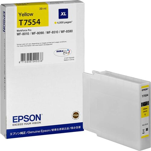 Epson C13T755440 (T7554XL) Original Yellow Cartridge - WF-8010DW / WF-8090 