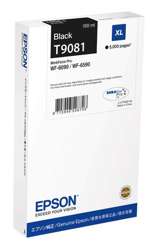 Epson C13T908140 (T9081) XL Siyah Orjinal Kartuş - WF-6090 / WF-6590 (T6540)
