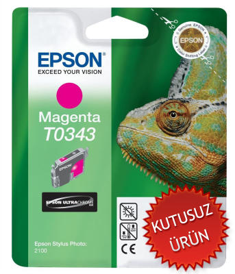 EPSON - Epson C13T034340 (T0343) Magenta Original Cartridge - Stylus Photo 2100 (Without Box)