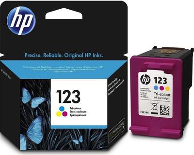 HP - HP F6V16A (123) Color Original Cartridge - Deskjet 2630 / 3639 