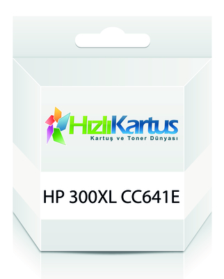 HP - HP CC641E (300XL) Siyah Muadil Kartuş Yüksek Kapasite - Deskjet D2560 (T10631)