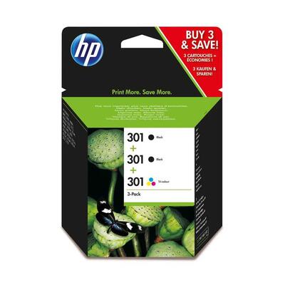 HP - HP E5Y87EE (301) Black(2) + Color(1) Original Cartridge - DeskJet 1000