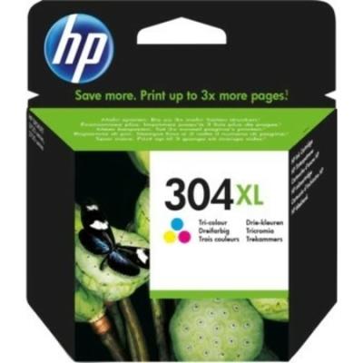 HP - HP N9K07AE (304XL) Renkli Orjinal Kartuş Yüksek Kapasite - DeskJet 3720 / 3730 (T11083)