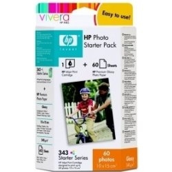 HP - HP Q7948E (343) Photo Pack-Cartridge And 100 Photo Paper