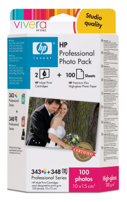 HP - HP Q7960EE (343+348) Photography Package-Cartridge + 100 Piece Photography Paper