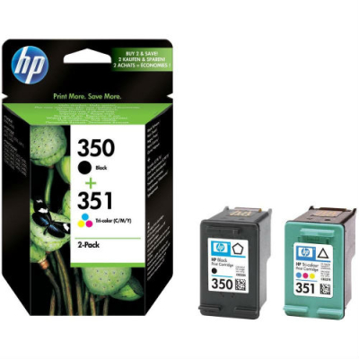 HP - HP SD412EE (350/351) Siyah + Renkli Orjinal Kartuş Ekonomik Paket (T6845)