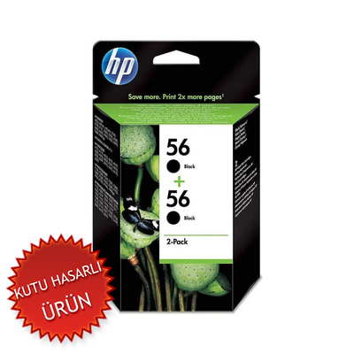 HP - HP C9502AE (56) 2li Paket Siyah Orjinal Kartuş - Deskjet 450 (C)