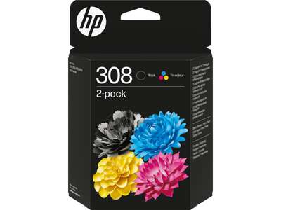 HP 6L6S6UE (308) Black+Color 2 Pack Original Cartridge - Envy 6110 - HP