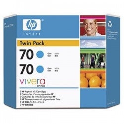 HP - HP CB343A (70) Mavi Orjinal Kartuş 2li Paket - Designjet Z2100 (T1330)