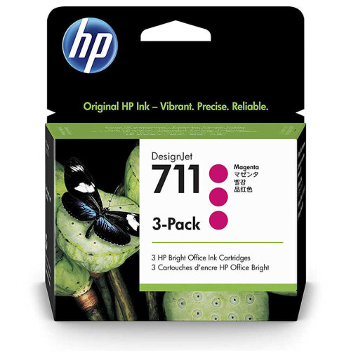 HP CZ135A (711) Kırmızı Orjinal Kartuş 3lü Paket - DesignJet T120 (T1818) - 2