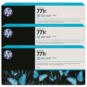 HP B6Y36A (771C) Açık Mavi 3lü Plotter Kartuşu - DesignJet Z6200 (T2230)