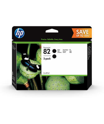HP P2V34A (82) Dual Pack Black Original Cartridge - Designjet 500 - HP