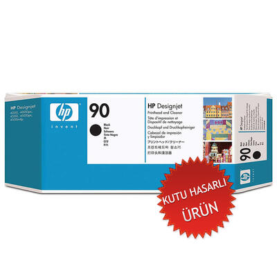 HP - HP C5054A (90) Siyah Kafa Kartuşu + Temizleyicisi - DesignJet 4000 (C) (T12516)