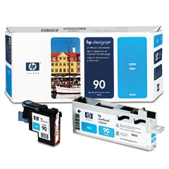 HP - HP C5055A (90) Mavi Kafa Kartuşu + Temizleyicisi - DesignJet 4000 (T1274)