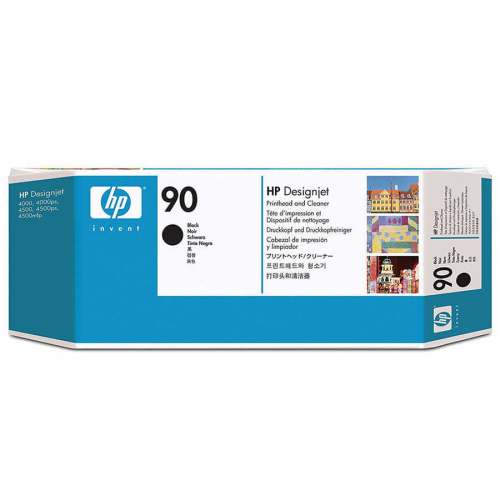 HP C5054A (90) Siyah Kafa Kartuş + Temizleyici - DesignJet 4000 (T1300)A - 4