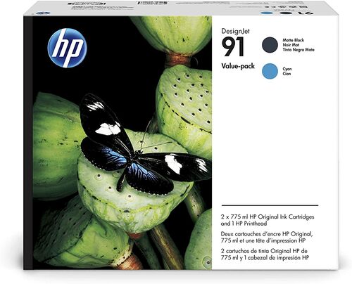 HP P2V35A (91) Matte Black-Cyan Dual Pack Original Printhead - Designjet Z6100