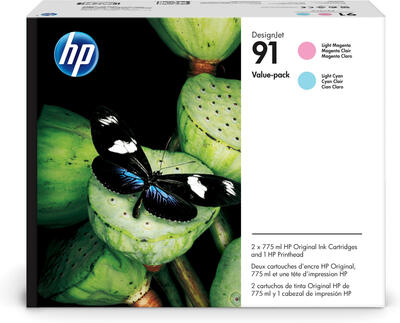 HP - HP P2V37A (91) Light Magenta-Light Cyan Original Printhead - Designjet Z6100