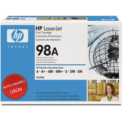 HP - HP 92298A (98A) Black Original Toner - LaserJet 4m / 5m (Damaged Box)