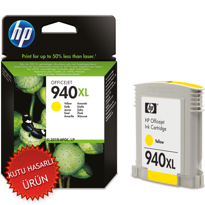 HP - HP C4909A (940XL) Yellow Original Cartridge - Pro 8000 / 8500 (Damaged Box)