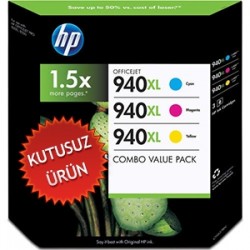 HP CH637BN (940XL) Orjinal 3lü Kartuş Sarı + Kırmızı + Mavi - Pro 8000 / 8500 (U) (T1501) - HP