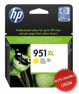 HP - HP CN048A (951XL) Yellow Original Cartridge High Capacity - Pro 8600 (Damaged Box)