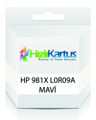 HP - HP L0R09A (981X) Mavi Muadil Kartuş Yüksek Kapasite - PageWide 556dn / MFP586z (T16672)