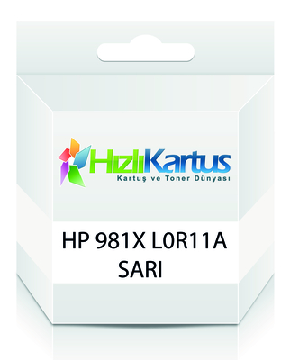 HP - HP L0R11A (981X) Sarı Muadil Kartuş Yüksek Kapasite - PageWide 556dn / MFP586z (T16674)