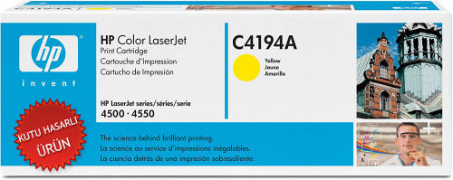 HP C4194A Yellow Original Toner - LaserJet 4500 / 4550 (Damaged Box)