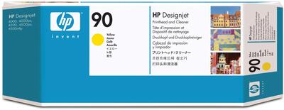 HP - HP C5057A (90) Original Yellow Head Cartridge + Cleaner - DesignJet 4000