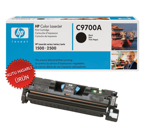 HP C9700A (121A) Black Original Toner - LaserJet 1500 (Damaged Box)