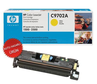 HP - HP C9702A (121A) Yellow Original Toner - LaserJet 1500 (Damaged Box)