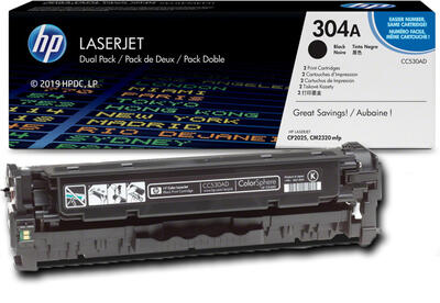 HP - HP CC530AD (304A) Black Original Toner - (Separated Box From AD) - LaserJet CP2025n 
