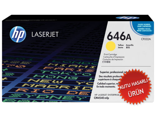 HP CF032A (646A) Sarı Orjinal Toner - LaserJet CM4540 (C) (T7942)