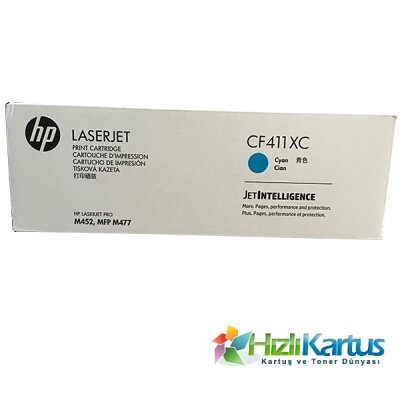 HP CF411XC (410X) Cyan Original Toner Hıgh Capacity - M452dn / M477dw - 2