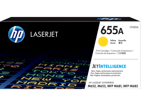 HP CF452A (655A) Yellow Original Toner - Laserjet M652dn / M653dn - 1