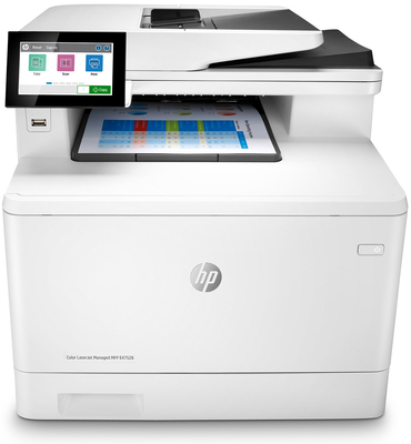 HP - HP 3QA75A (MFP E47528f) Color LaserJet Managed Fax + Ethernet + Scanner + Multifunction Laser Printer 