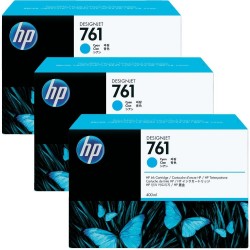HP - HP CR272A (761) 3Pk Cyan Cartridge - Designjet T7100 