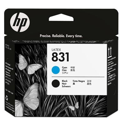 HP - HP CZ677A (831) Mavi + Siyah Orjinal Kafa Kartuşu - Lateks 110 / 310