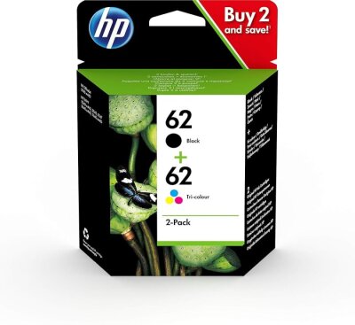 HP N9J71AE (62) Siyah + Renkli Orjinal Kartuş 2li Paket - Envy 5540 - 4