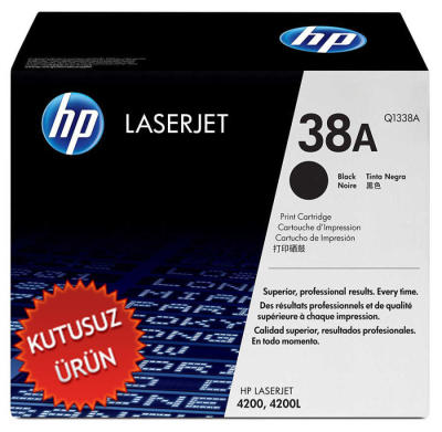 HP - HP Q1338A (38A) Siyah Orjinal Toner - Laserjet 4200 (U) (T7718)