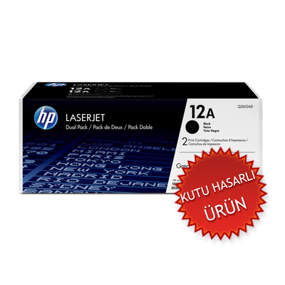 HP - HP Q2612AD (12A) Black Original Toner Single Pack - Laserjet 1010 (LEAVING FROM Q2612AD) (C)