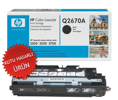 HP - HP Q2670A (308A) Black Original Toner - LaserJet 3700 (Damaged Box)