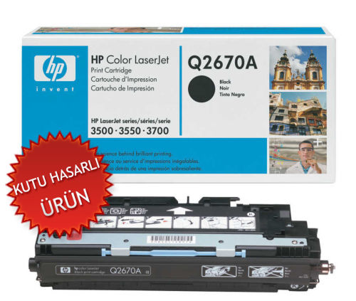 HP Q2670A (308A) Black Original Toner - LaserJet 3700 (Damaged Box)